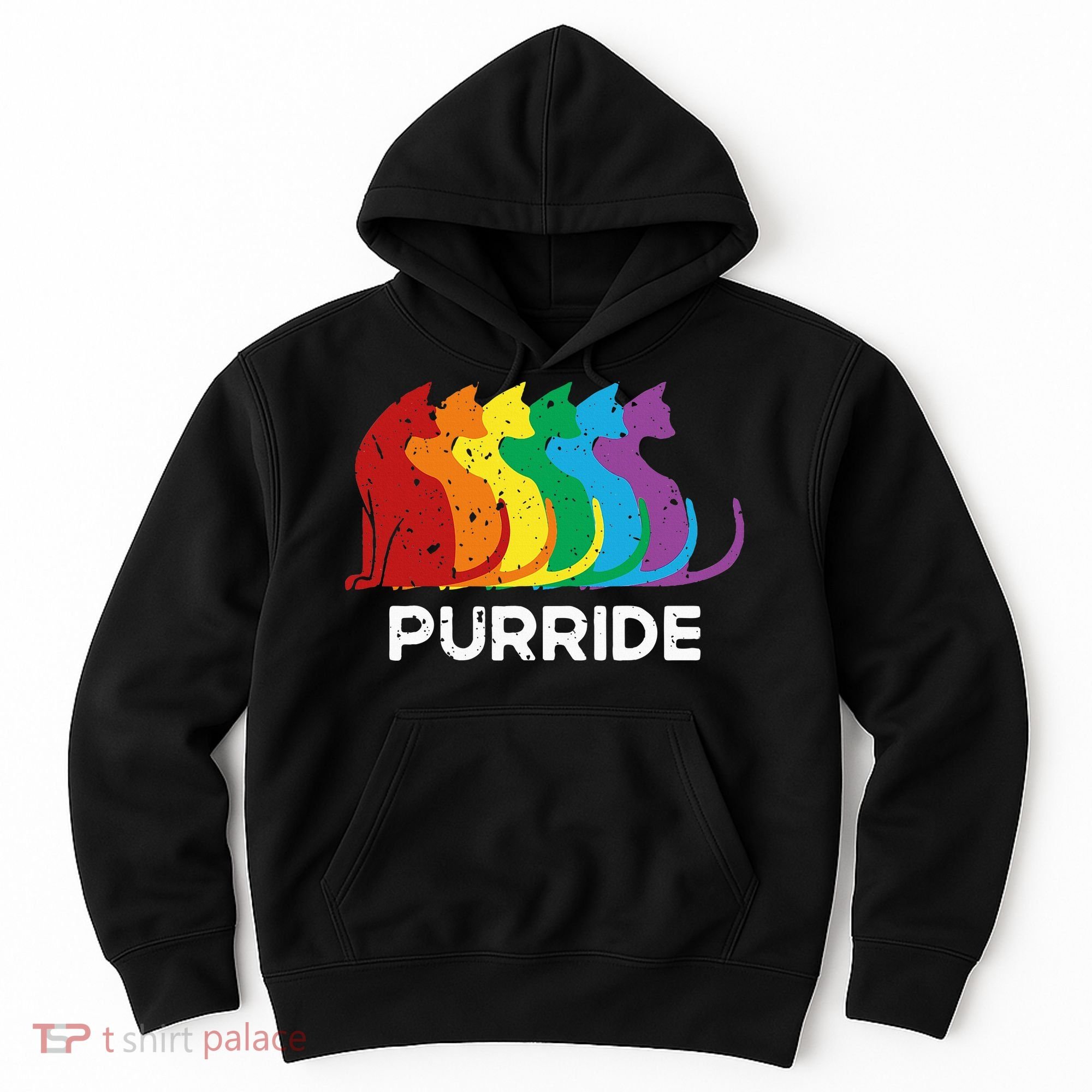 Purride Cat Pride Ally Lgbt Community Rainbow Pride Hoodie