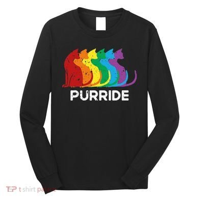 Purride Cat Pride Ally Lgbt Community Rainbow Pride Long Sleeve Shirt