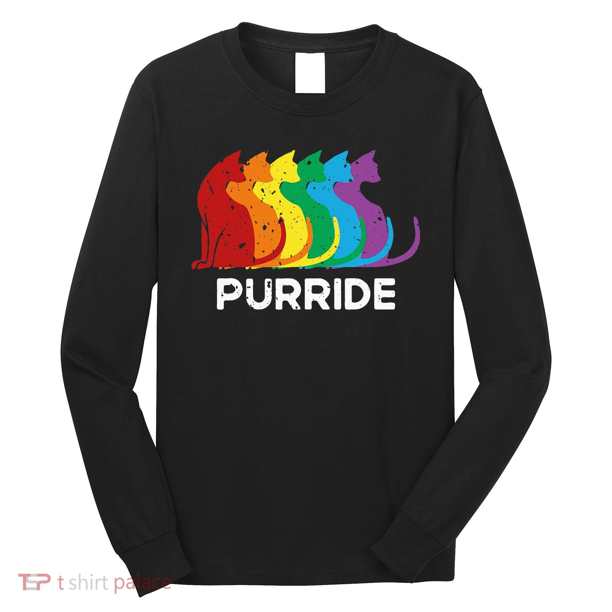 Purride Cat Pride Ally Lgbt Community Rainbow Pride Long Sleeve Shirt