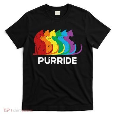 Purride Cat Pride Ally Lgbt Community Rainbow Pride T-Shirt