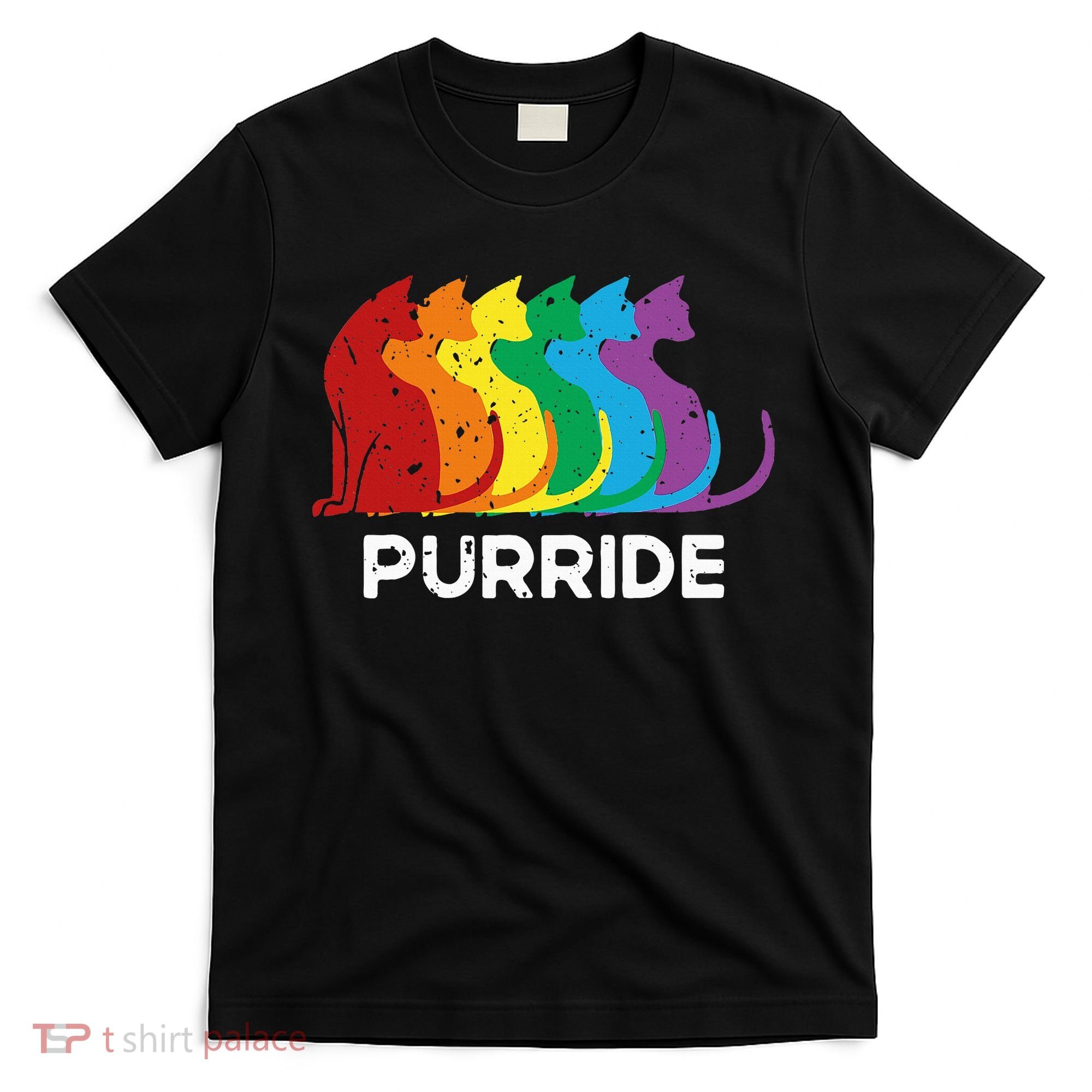 Purride Cat Pride Ally Lgbt Community Rainbow Pride T-Shirt
