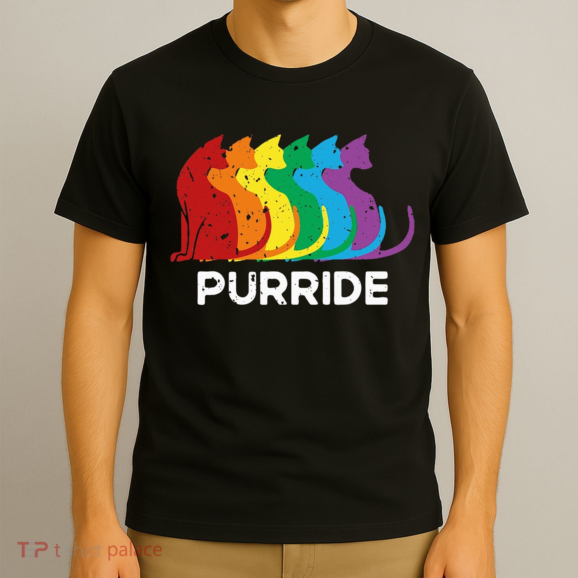 Purride Cat Pride Ally Lgbt Community Rainbow Pride T-Shirt