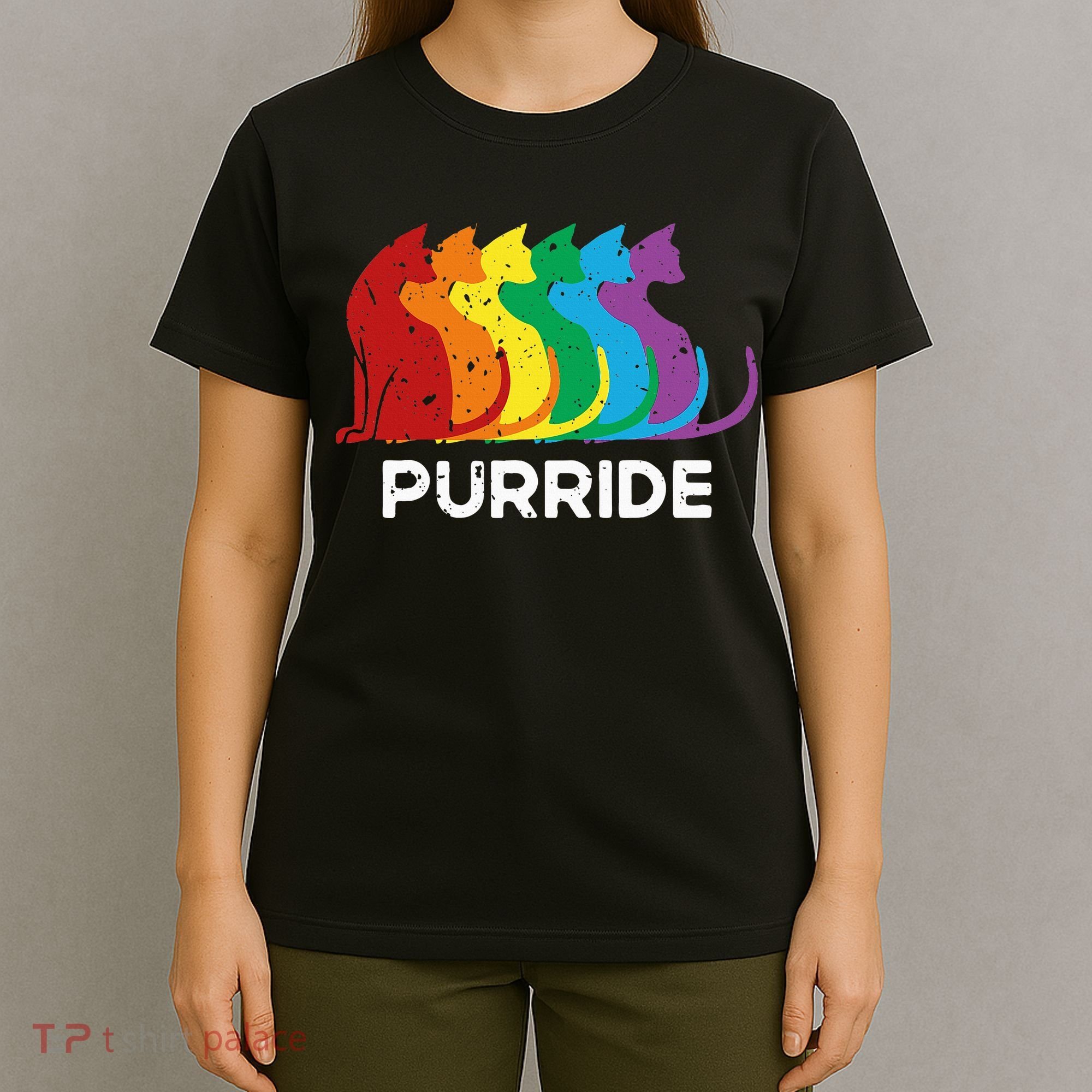 Purride Cat Pride Ally Lgbt Community Rainbow Pride T-Shirt