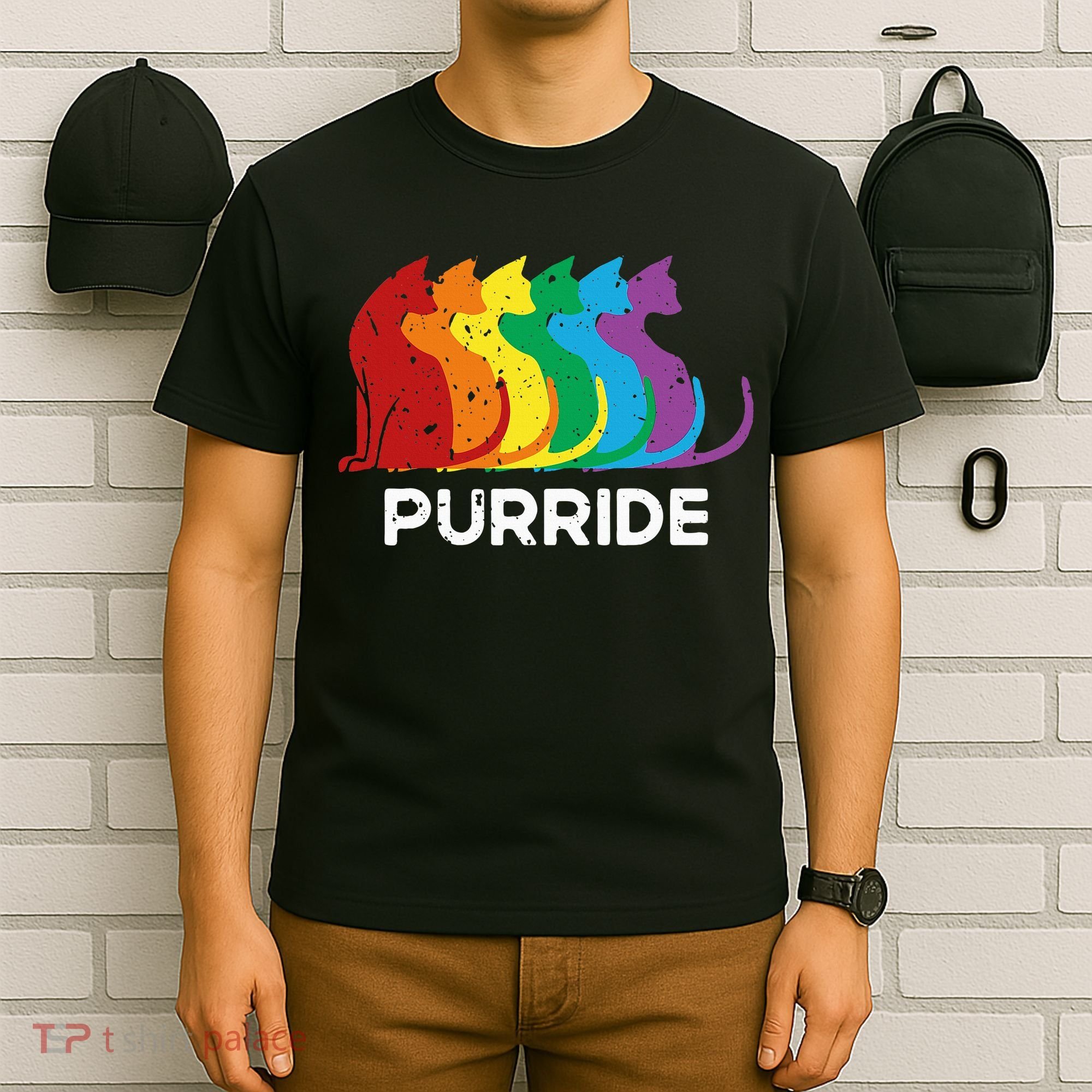 Purride Cat Pride Ally Lgbt Community Rainbow Pride T-Shirt
