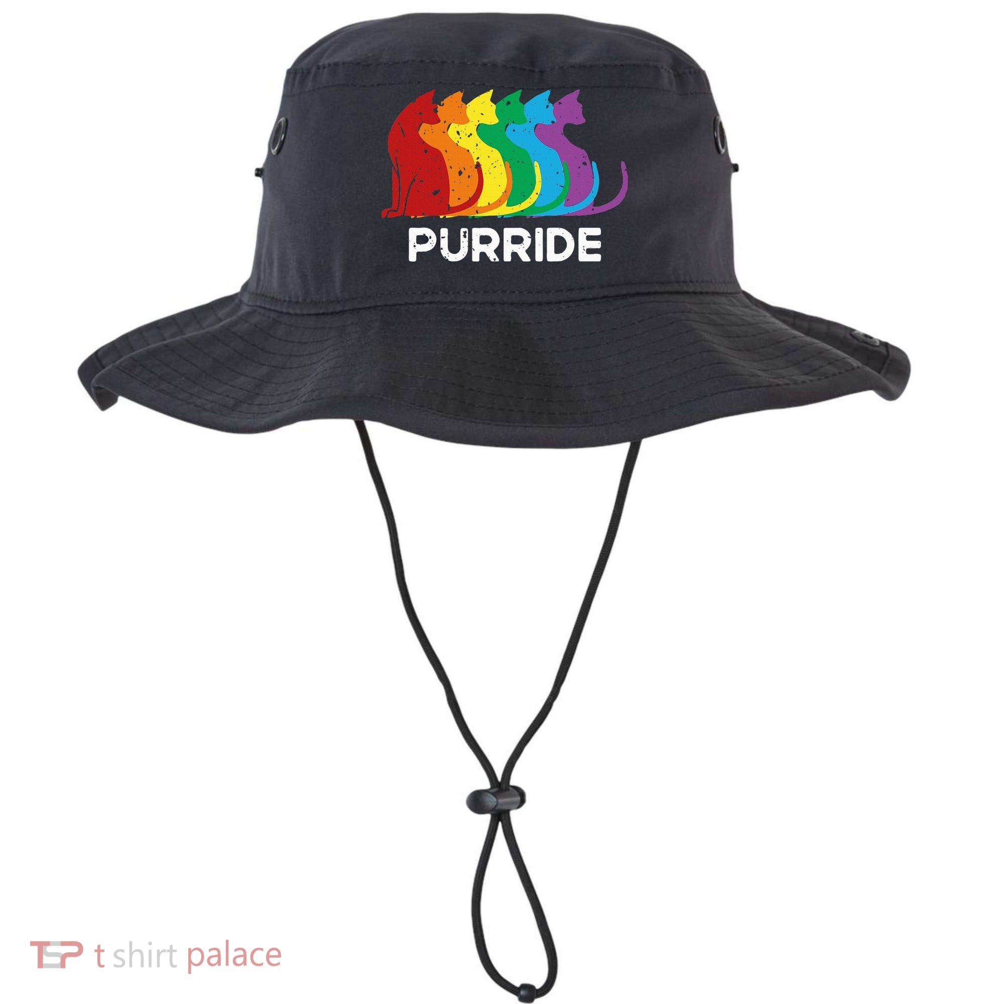 Purride Cat Pride Ally Lgbt Community Rainbow Pride Bucket Hat