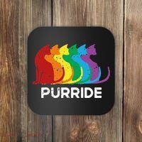 Purride Cat Pride Ally Lgbt Community Rainbow Pride Coaster thumb 0