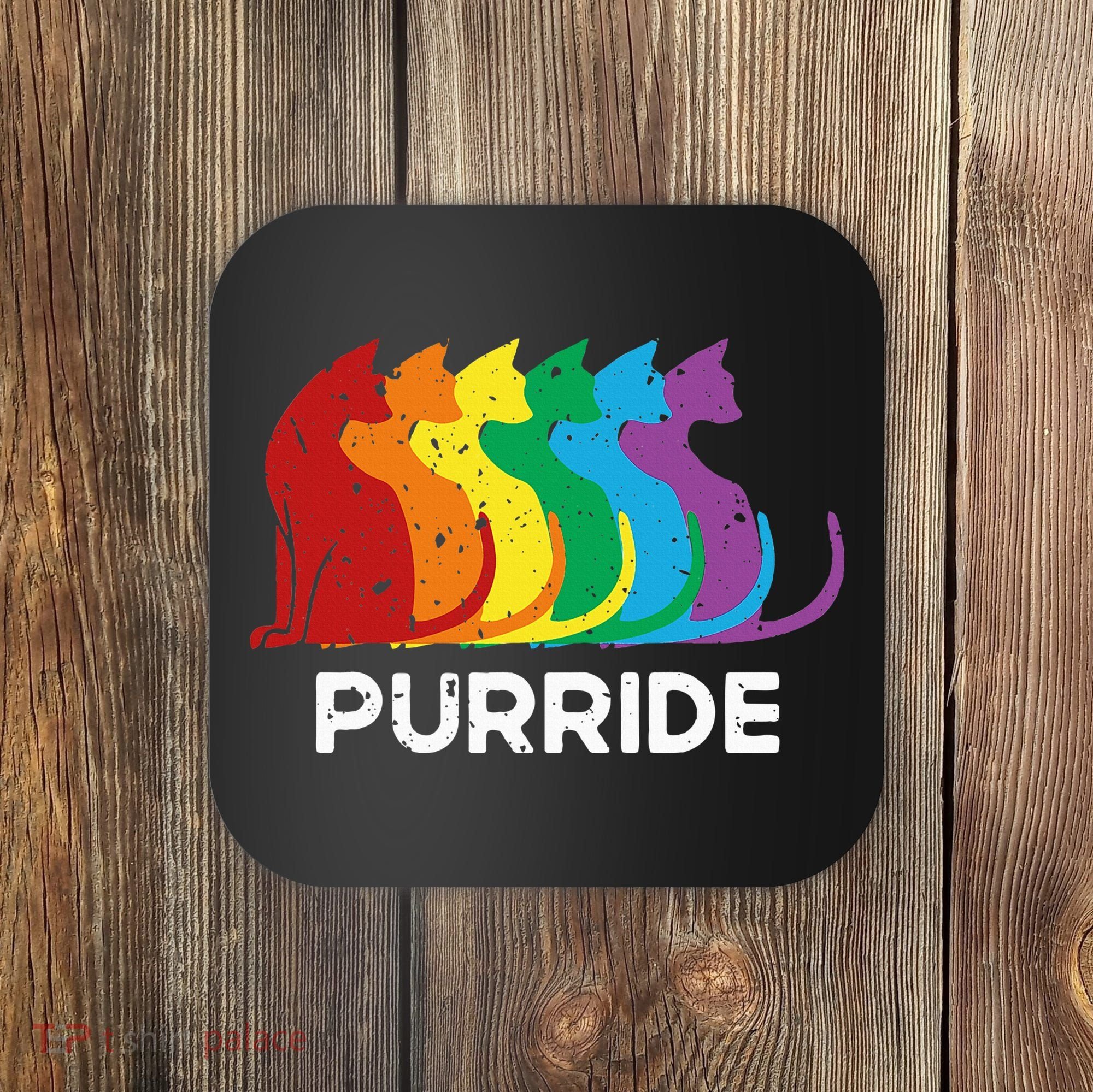 Purride Cat Pride Ally Lgbt Community Rainbow Pride Coaster