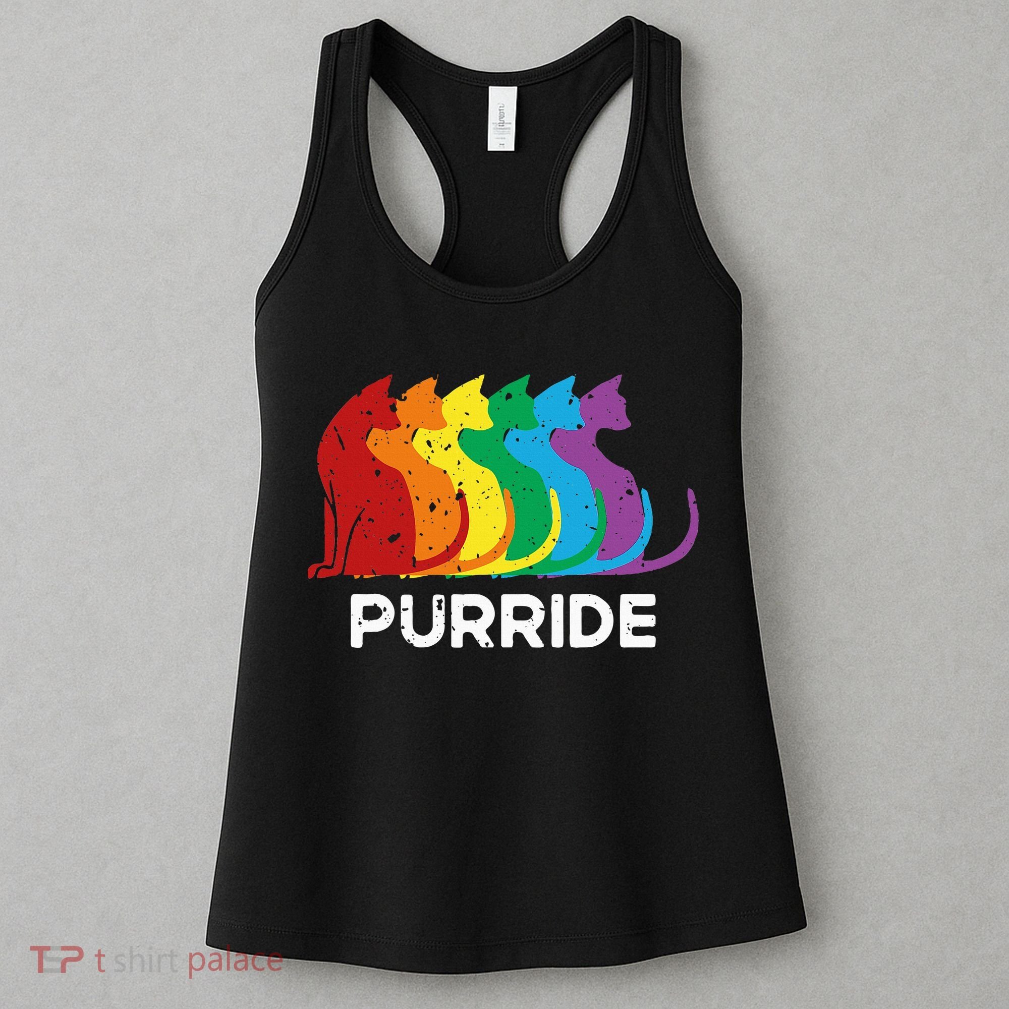 Purride Cat Pride Ally Lgbt Community Rainbow Pride Women's Tank Top