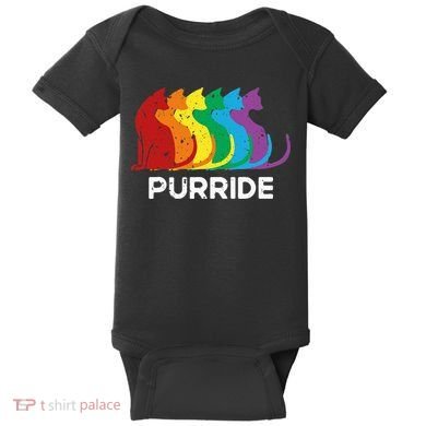 Purride Cat Pride Ally Lgbt Community Rainbow Pride Baby Bodysuit