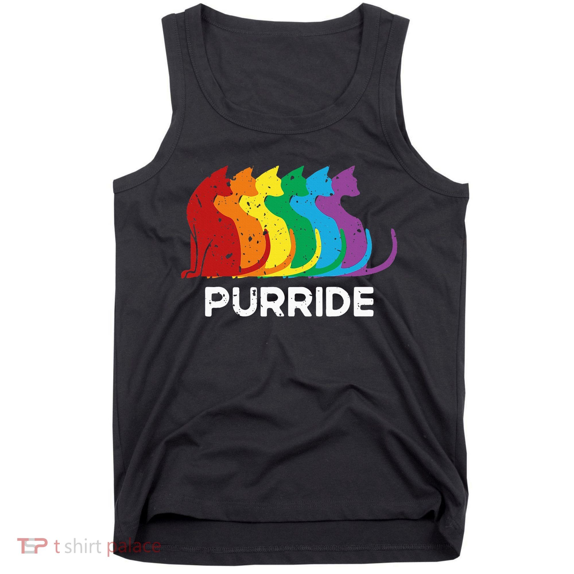 Purride Cat Pride Ally Lgbt Community Rainbow Pride Tank Top