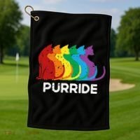 Purride Cat Pride Ally Lgbt Community Rainbow Pride Golf Towel thumb 1