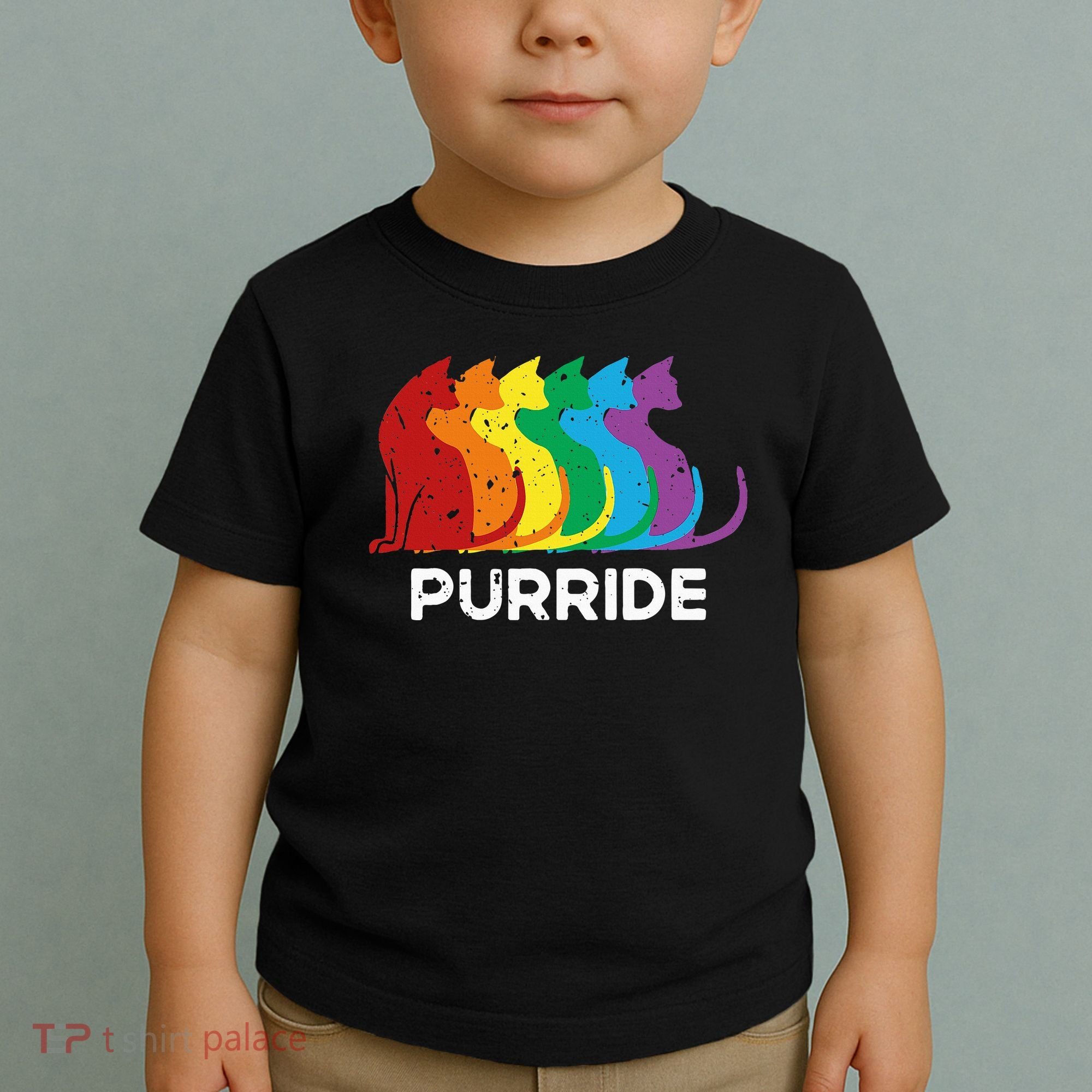 Purride Cat Pride Ally Lgbt Community Rainbow Pride Toddler T-Shirt