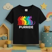 Purride Cat Pride Ally Lgbt Community Rainbow Pride Toddler T-Shirt thumb 3
