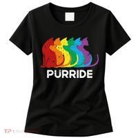 Purride Cat Pride Ally Lgbt Community Rainbow Pride Women's T-Shirt thumb 0