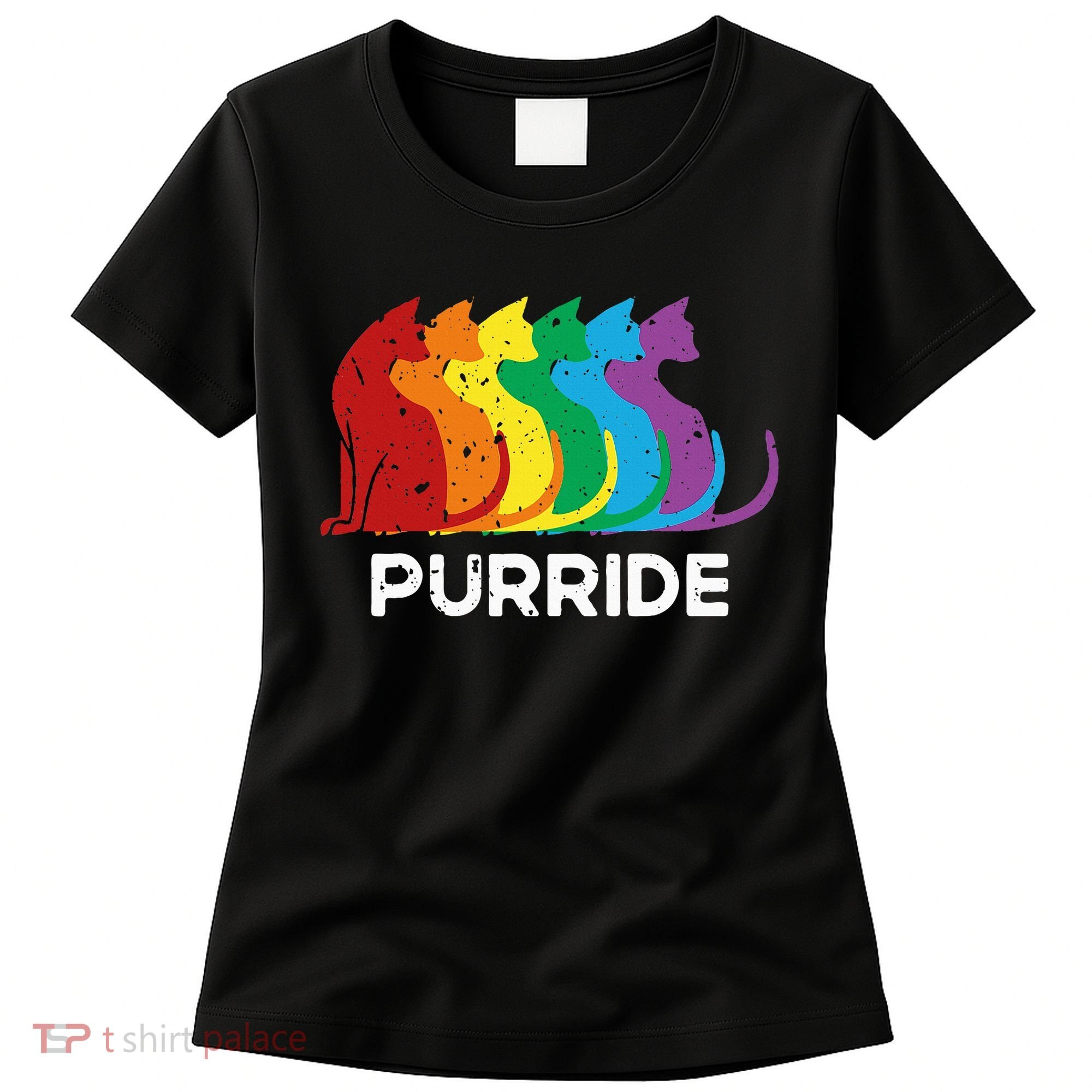 Purride Cat Pride Ally Lgbt Community Rainbow Pride Women's T-Shirt