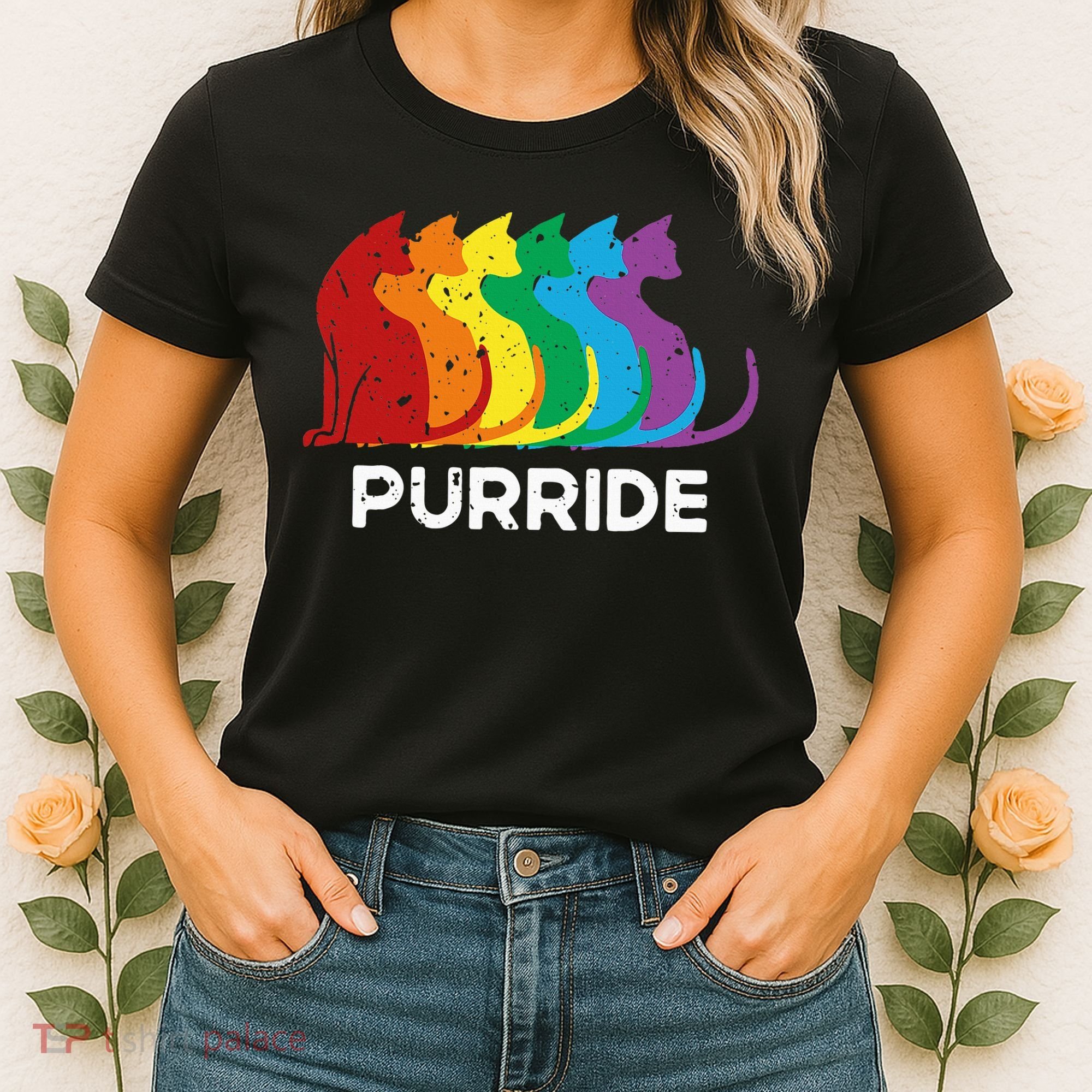 Purride Cat Pride Ally Lgbt Community Rainbow Pride Women's T-Shirt