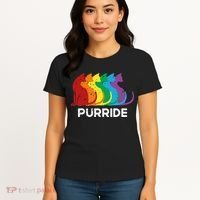 Purride Cat Pride Ally Lgbt Community Rainbow Pride Women's T-Shirt thumb 4