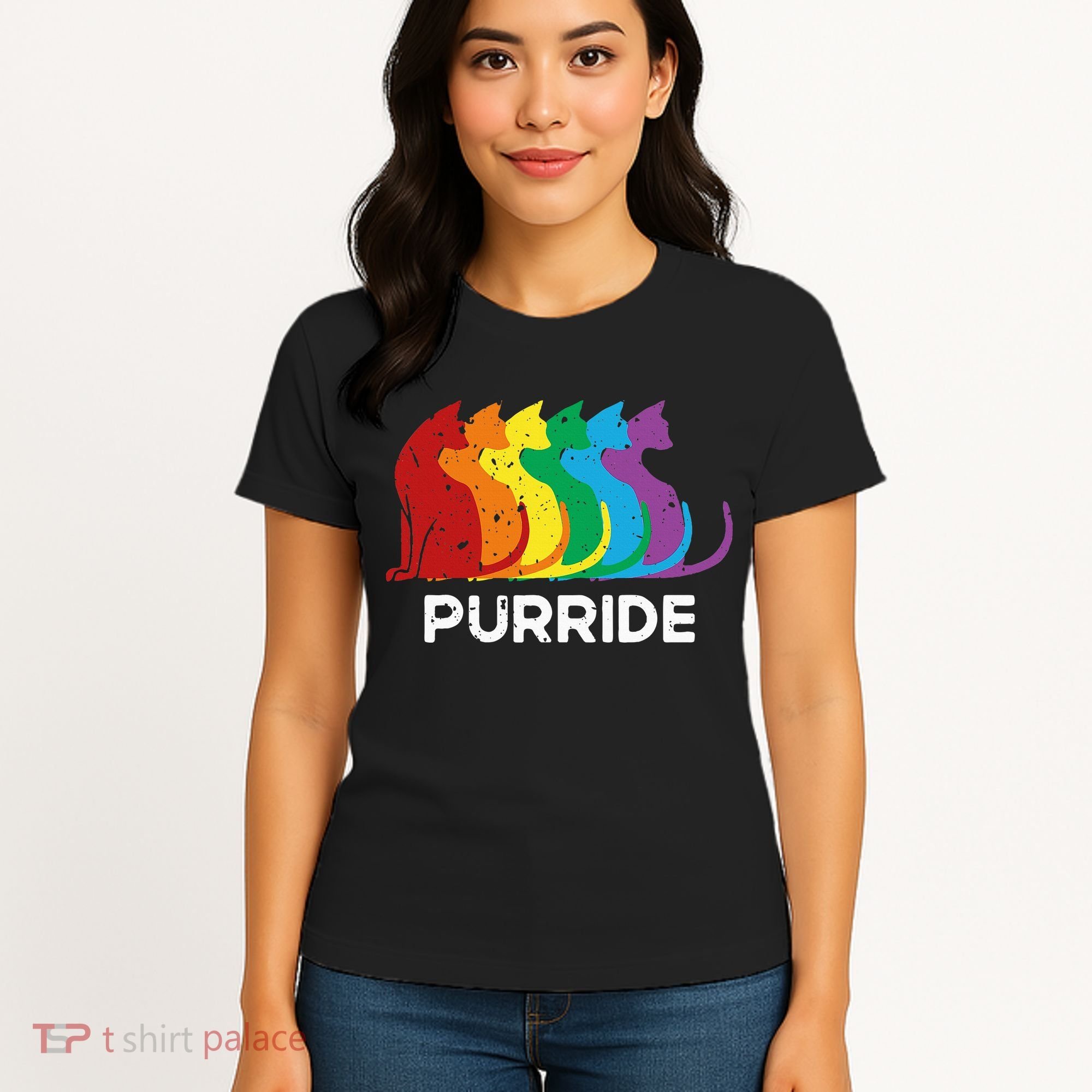 Purride Cat Pride Ally Lgbt Community Rainbow Pride Women's T-Shirt