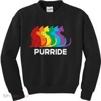 Purride Cat Pride Ally Lgbt Community Rainbow Pride Kids Sweatshirt thumb 0