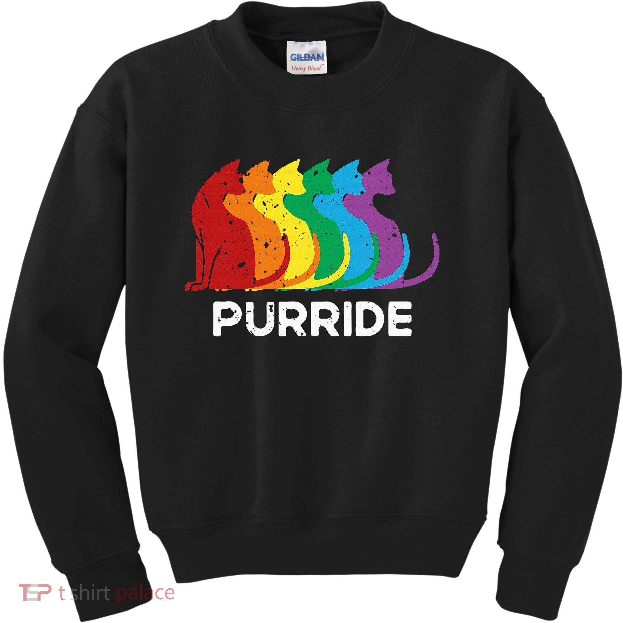Purride Cat Pride Ally Lgbt Community Rainbow Pride Kids Sweatshirt