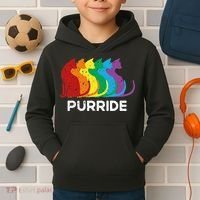 Purride Cat Pride Ally Lgbt Community Rainbow Pride Kids Hoodie thumb 2