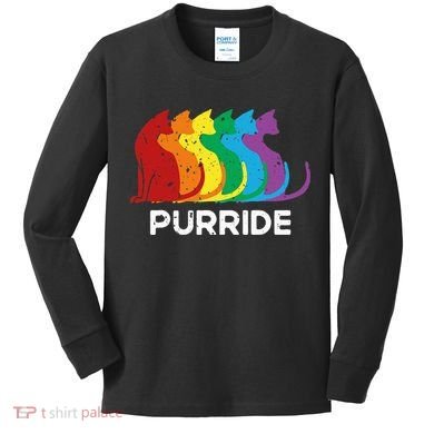 Purride Cat Pride Ally Lgbt Community Rainbow Pride Kids Long Sleeve Shirt