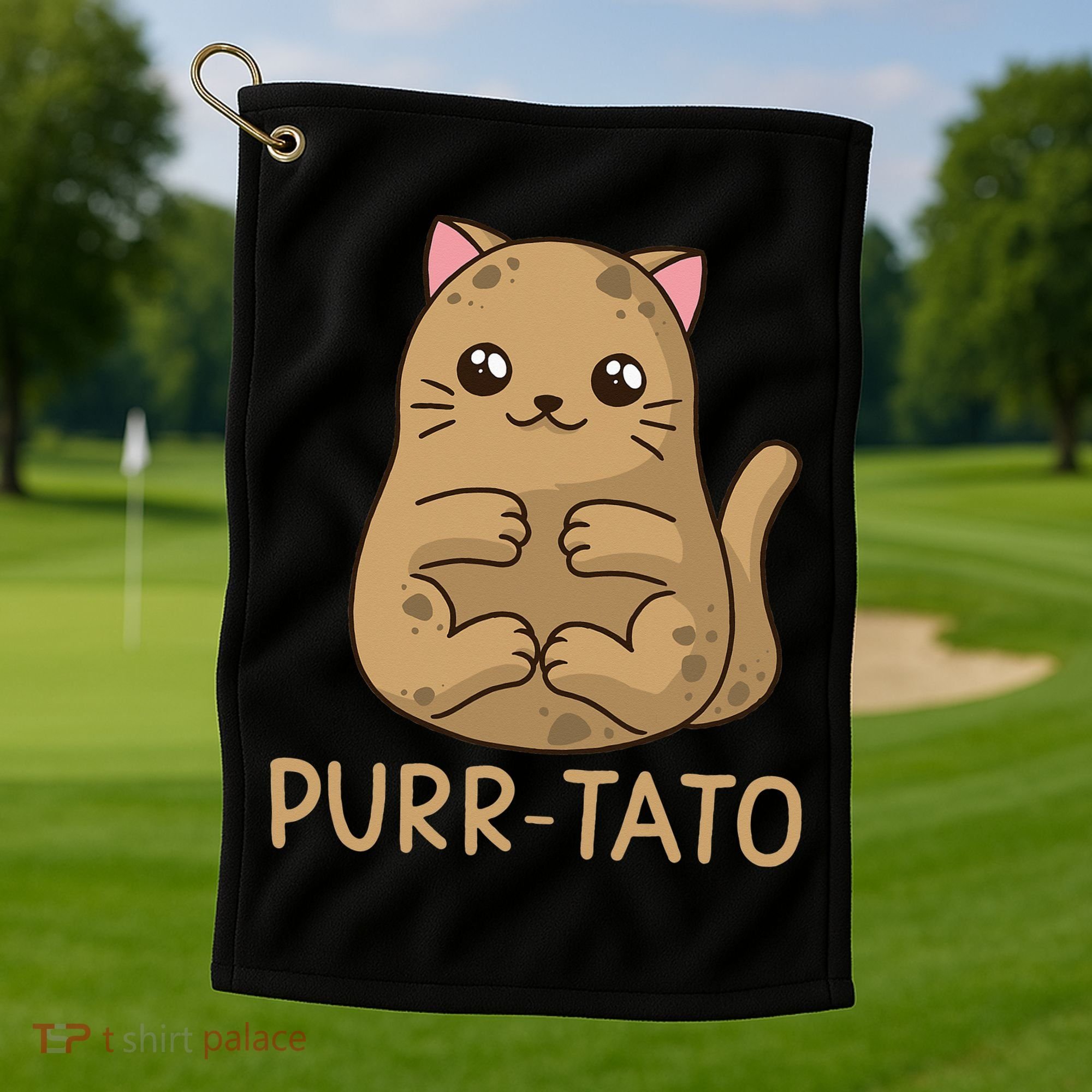 Purrtato Cat Potato Cat Lover Idaho Potatoes Golf Towel