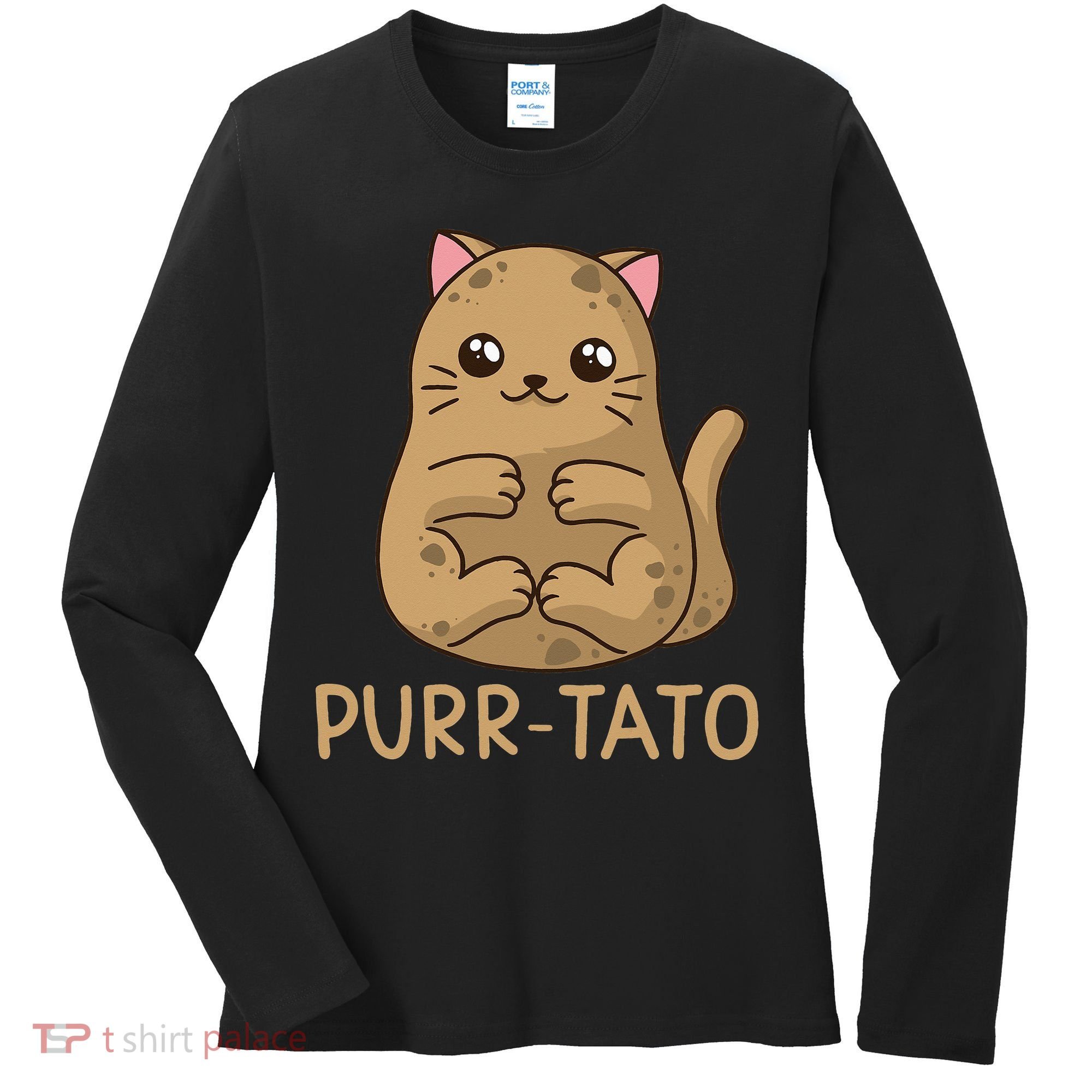 Purrtato Cat Potato Cat Lover Idaho Potatoes Women's Long Sleeve Shirt