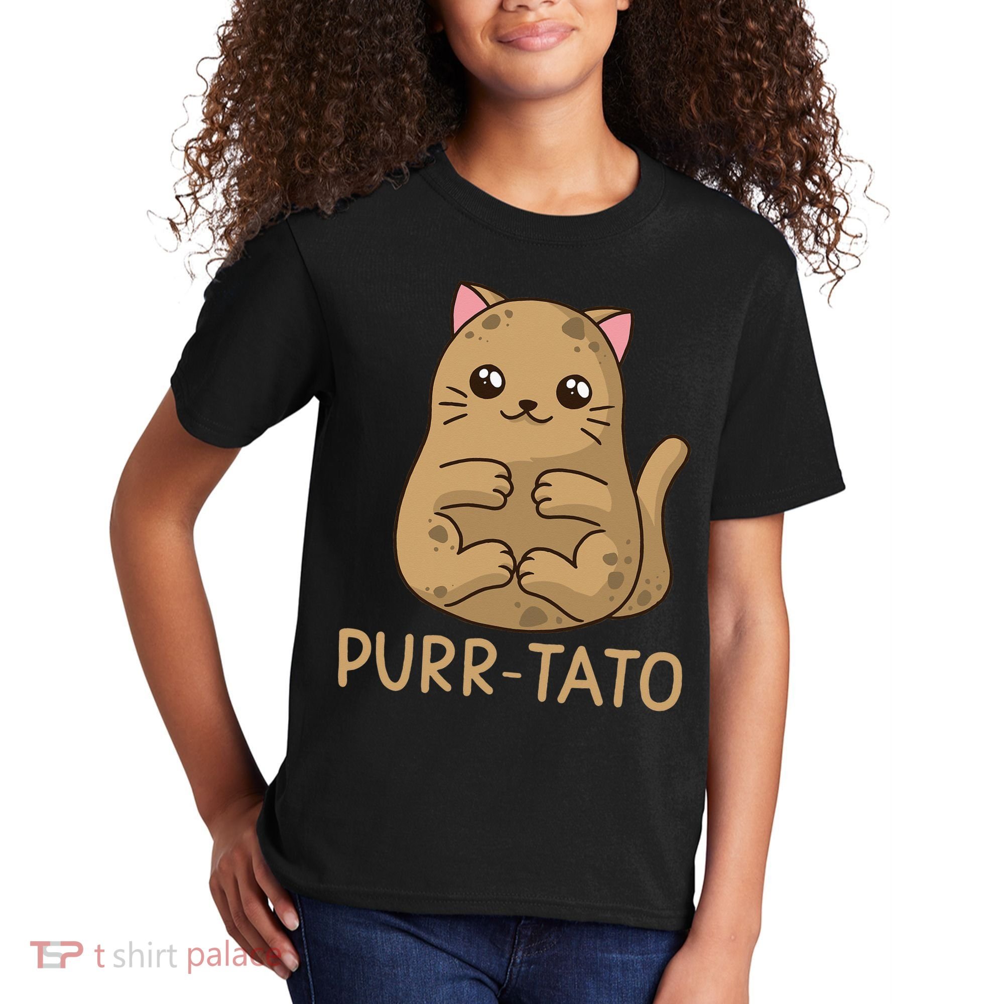 Purrtato Cat Potato Cat Lover Idaho Potatoes Kids T-Shirt