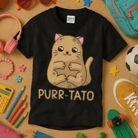 Purrtato Cat Potato Cat Lover Idaho Potatoes Kids T-Shirt thumb 3