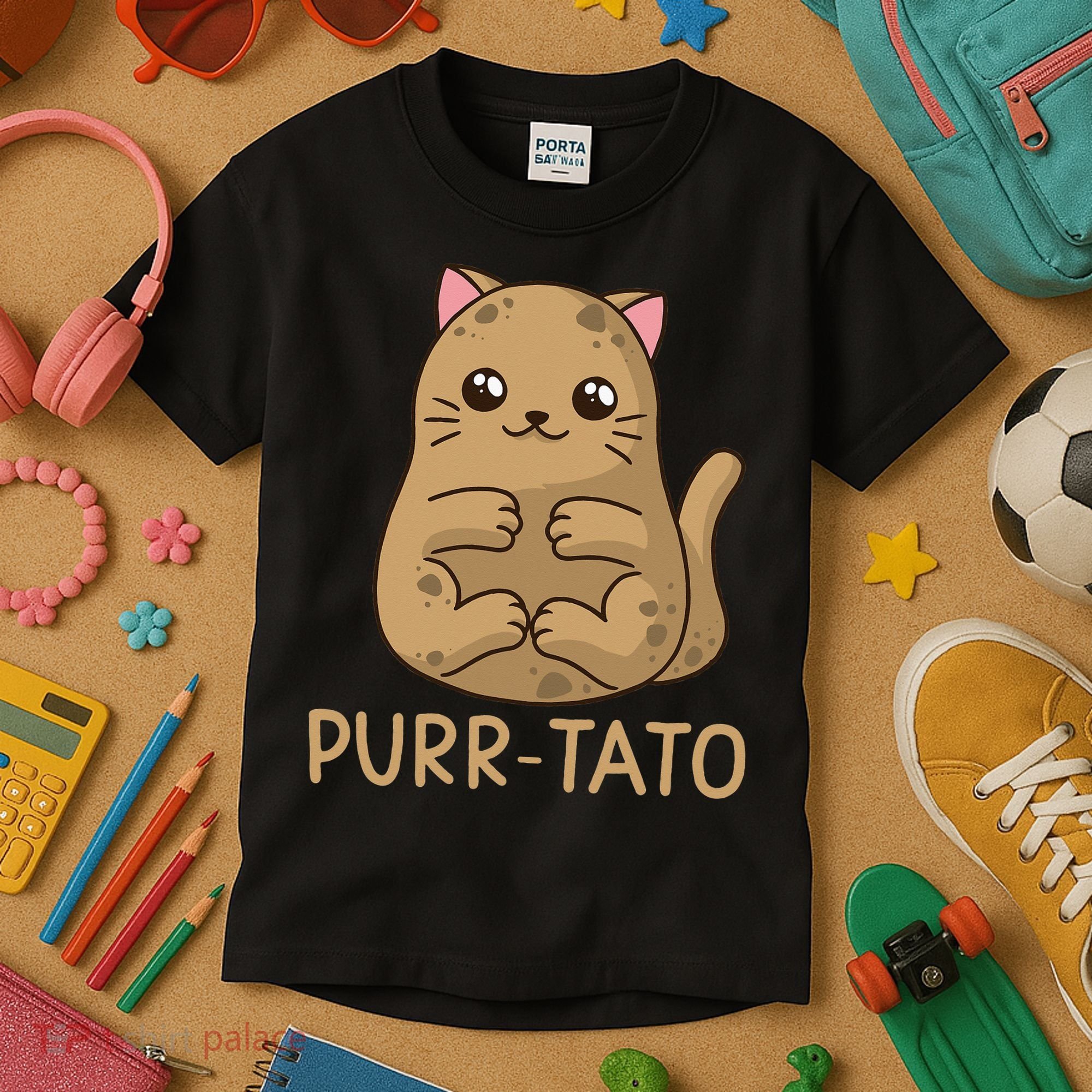 Purrtato Cat Potato Cat Lover Idaho Potatoes Kids T-Shirt