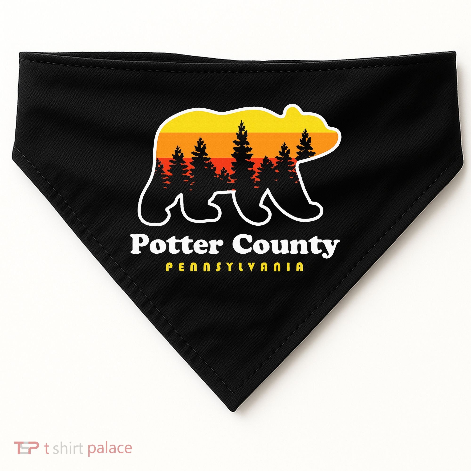 Potter County Pennsylvania Susquehannock State Forest Bear USA-Made Doggie Bandana