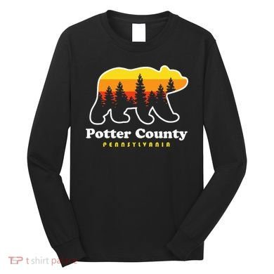 Potter County Pennsylvania Susquehannock State Forest Bear Long Sleeve Shirt