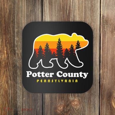 Potter County Pennsylvania Susquehannock State Forest Bear Coaster
