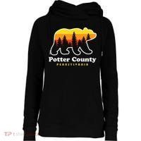 Potter County Pennsylvania Susquehannock State Forest Bear Womens Funnel Neck Pullover Hood thumb 0