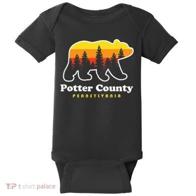 Potter County Pennsylvania Susquehannock State Forest Bear Baby Bodysuit