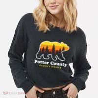 Potter County Pennsylvania Susquehannock State Forest Bear Cropped Pullover Crew thumb 2