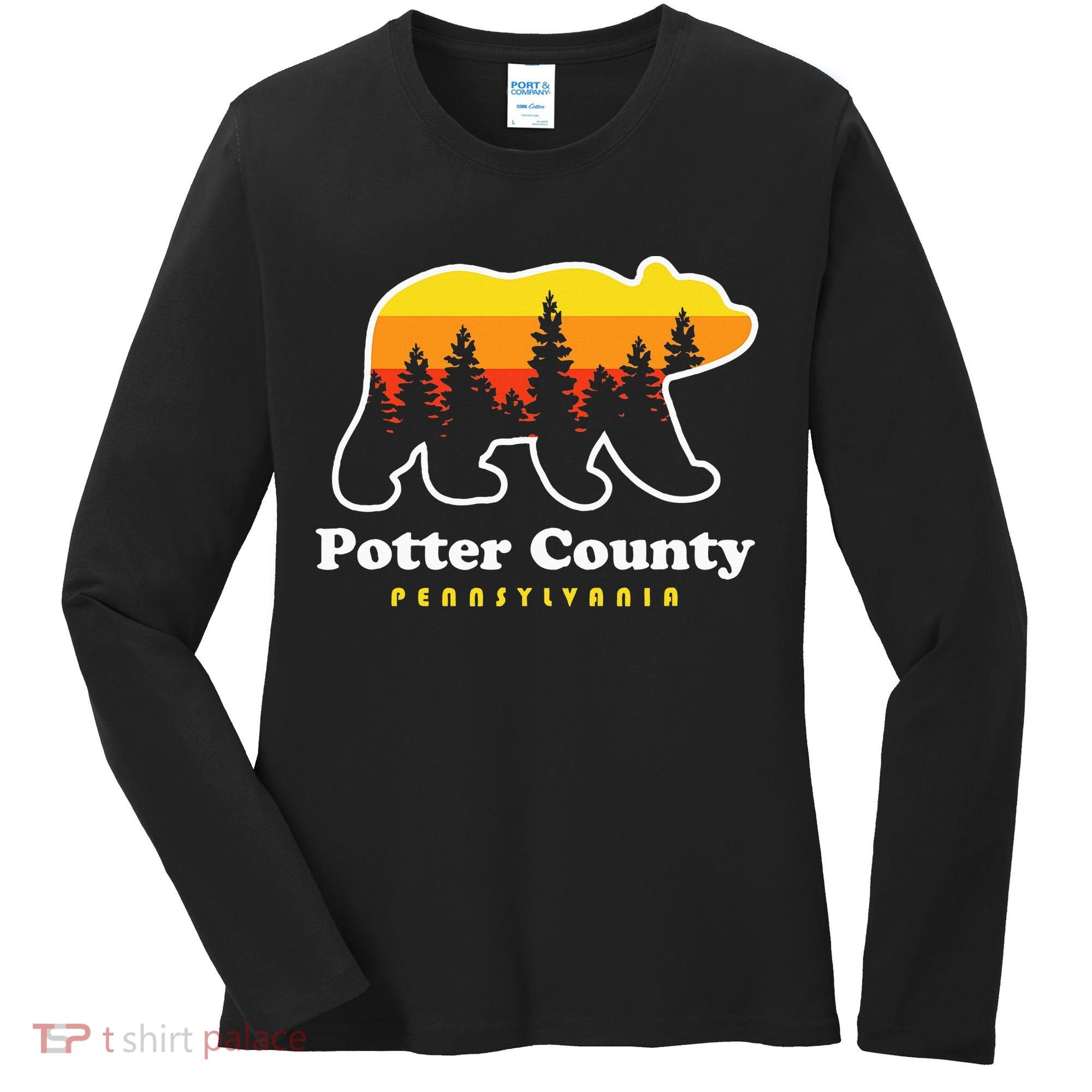 Potter County Pennsylvania Susquehannock State Forest Bear Women's Long Sleeve Shirt