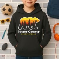 Potter County Pennsylvania Susquehannock State Forest Bear Kids Hoodie thumb 2