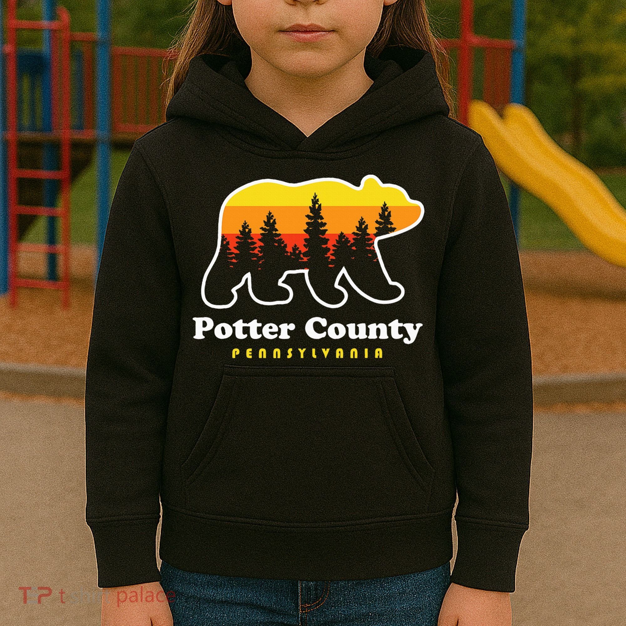 Potter County Pennsylvania Susquehannock State Forest Bear Kids Hoodie