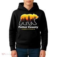 Potter County Pennsylvania Susquehannock State Forest Bear Kids Hoodie thumb 4