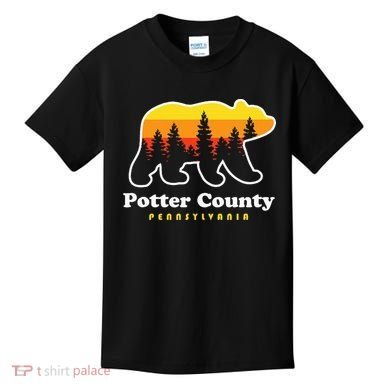 Potter County Pennsylvania Susquehannock State Forest Bear Kids T-Shirt