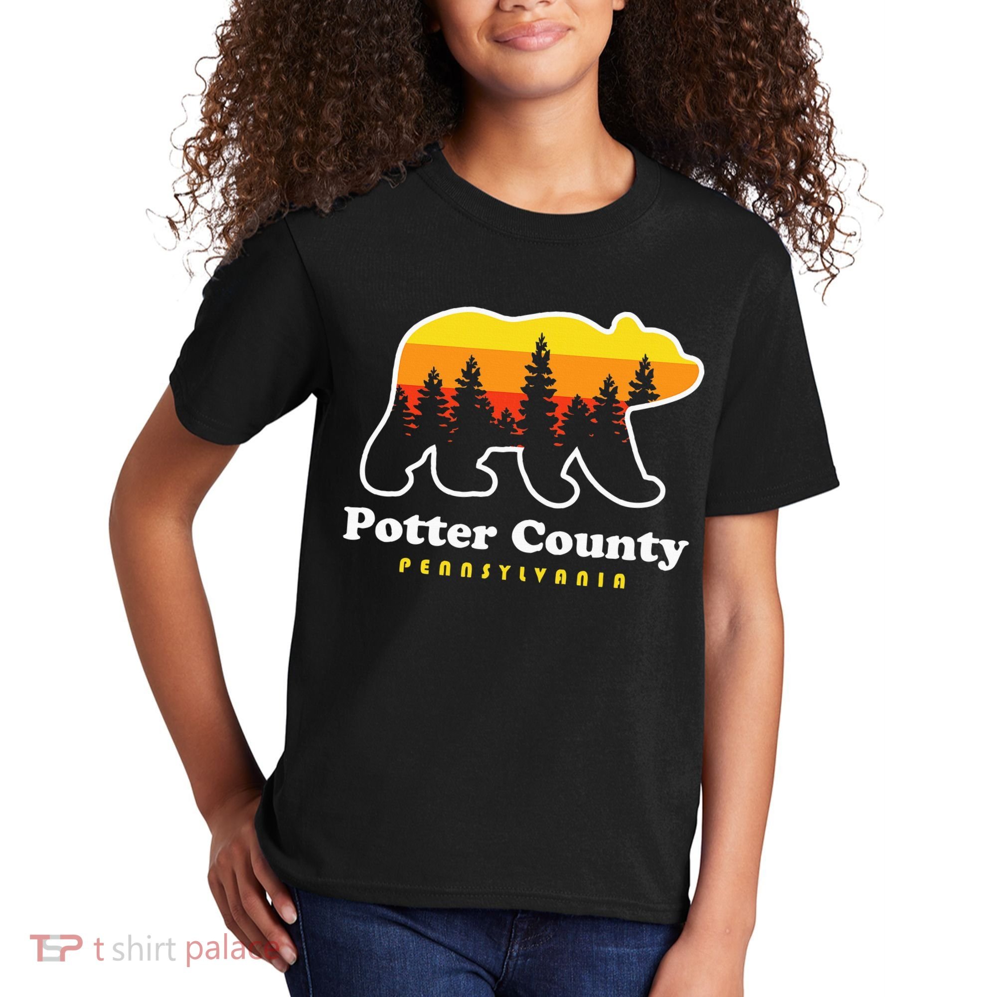 Potter County Pennsylvania Susquehannock State Forest Bear Kids T-Shirt