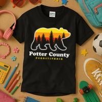 Potter County Pennsylvania Susquehannock State Forest Bear Kids T-Shirt thumb 3