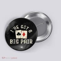 Poker Card Player Gambler Funny Gambling Gift Button thumb 0