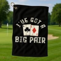 Poker Card Player Gambler Funny Gambling Gift Golf Towel thumb 1