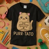 Purrtato Cat Potato Cat Lover Idaho Potatoes Kids T-Shirt thumb 3