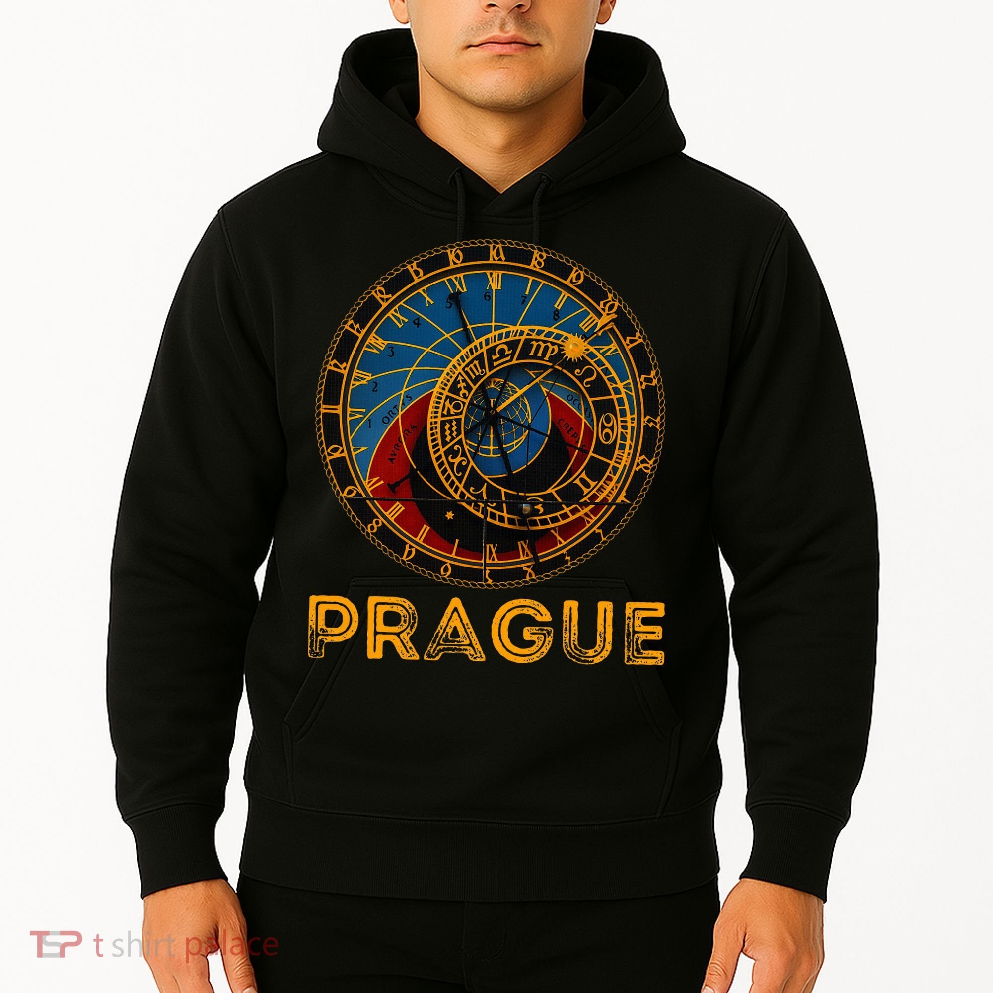 Prague Czech Republic Souvenir Astronomical Clock Prague Hoodie