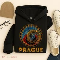 Prague Czech Republic Souvenir Astronomical Clock Prague Hoodie thumb 4