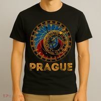 Prague Czech Republic Souvenir Astronomical Clock Prague T-Shirt thumb 3